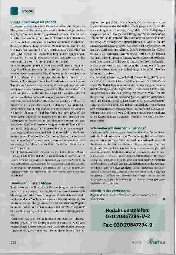 Vorschauseite 4: Landkrankenhaus quo vadis?
