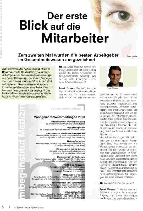 Vorschauseite 1: Der erste Blick auf die Mitarbeiter