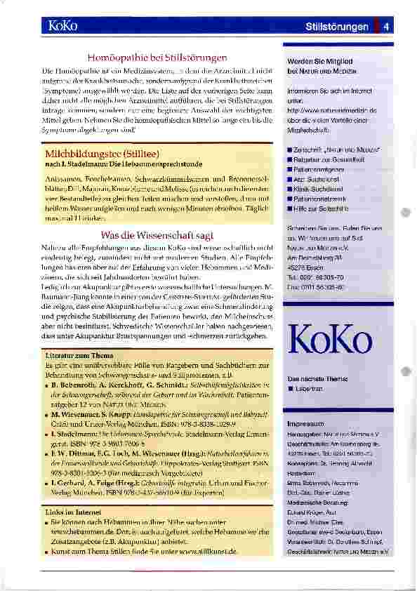 Vorschauseite 4: Stillstörungen