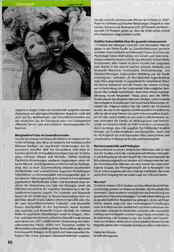 Vorschauseite 2: Stigmatisierung als Gesundheitshindernis für sexuelle Minderheiten