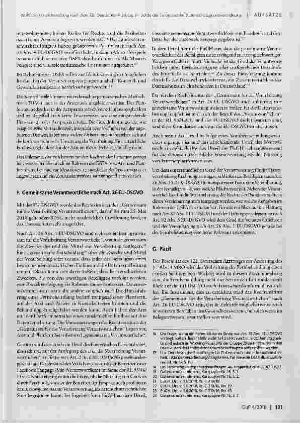 Vorschauseite 3: Die Fernbehandlung nach dem 121. Deutschen Ärztetag im Lichte der Europäischen Datenschutzgrundverordnung