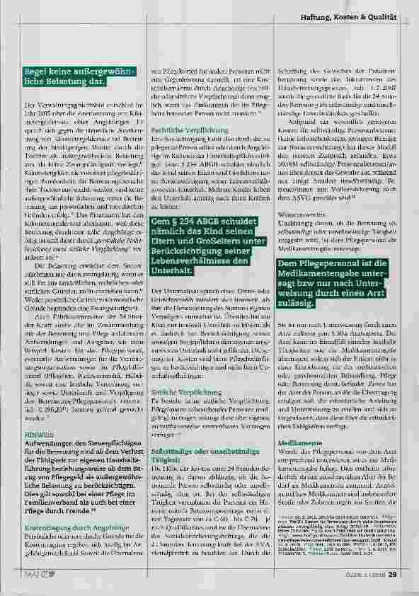 Vorschauseite 2: Steuerliche Fragen der 24 Stunden-Betreuung