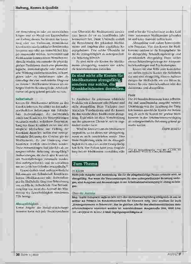Vorschauseite 3: Steuerliche Fragen der 24 Stunden-Betreuung