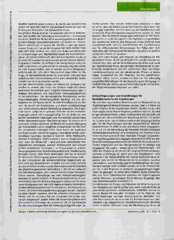 Vorschauseite 6: Blanko-Verordnung: Konzept und Ergebnisse des ersten Modellversuchs in der Physiotherapie