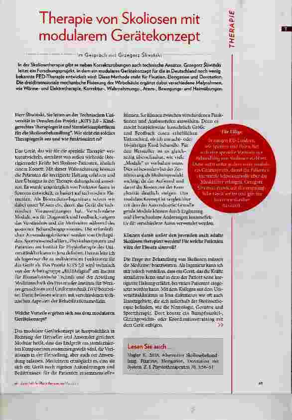 Vorschauseite 2: Therapie von Skoliosen mit modularem Gerätekonzept