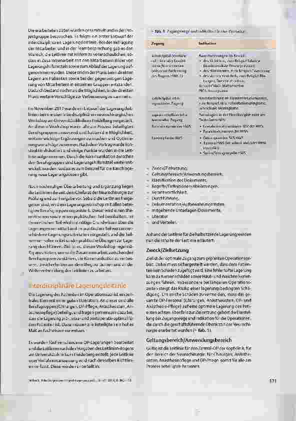 Vorschauseite 3: Interdisziplinäres Projekt: Lagerungsleitlinie