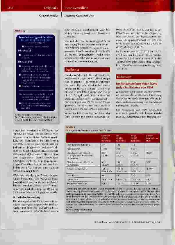 Vorschauseite 3: Veränderungen der Transfusionspraxis durch die Einführung von Patient Blood Management