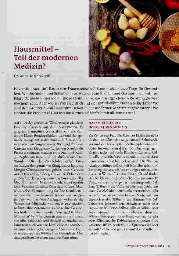 Vorschauseite 1: Hausmittel Teil der modernen Medizin?