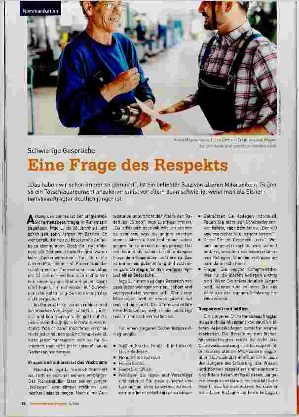 Vorschauseite 1: Eine Frage des Respekts