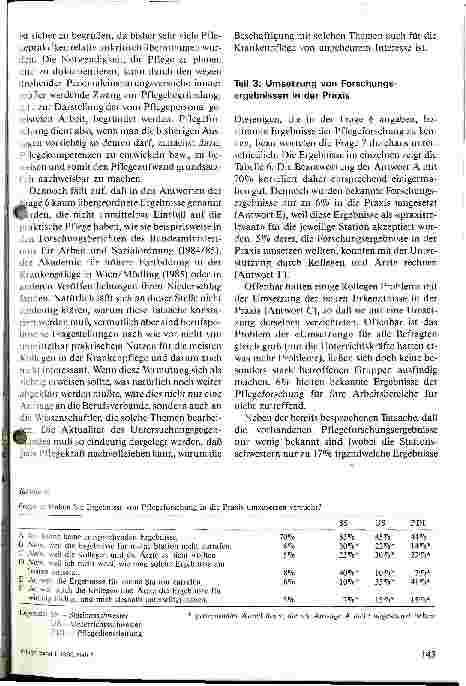 Vorschauseite 6: Wissenstand und Beurteilung der Pflegeforschung Ergebnisse einer Umfrage in der BRD an 662 Pflegekräften