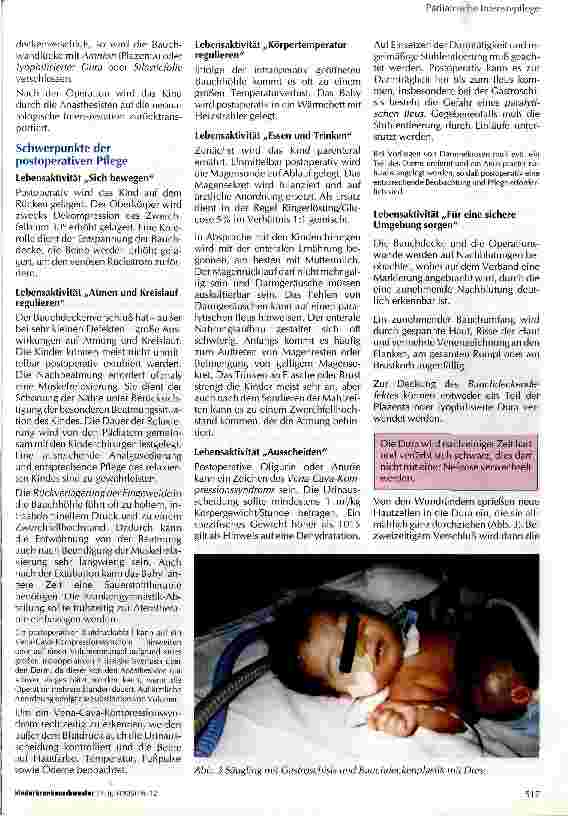 Vorschauseite 3: Die präund postoperative Pflege Neugeborener mit Omphalozele oder Gastroschisis