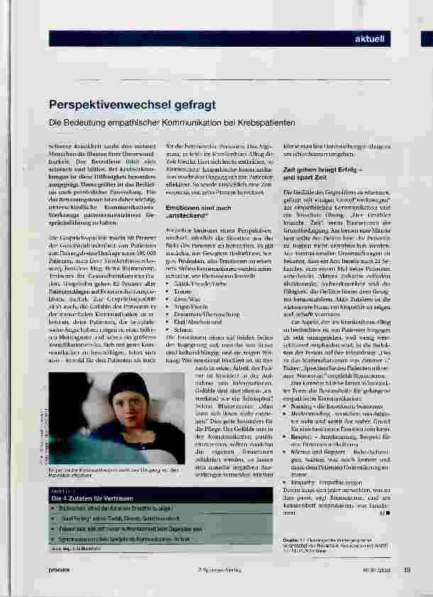 Vorschauseite 1: Perspektivenwechsel gefragt Die Bedeutung empathischer Kommunikation bei Krebspatienten