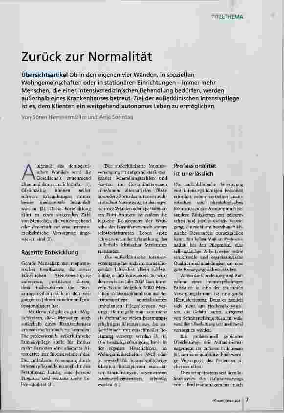 Vorschauseite 1: Zurück zur Normalität