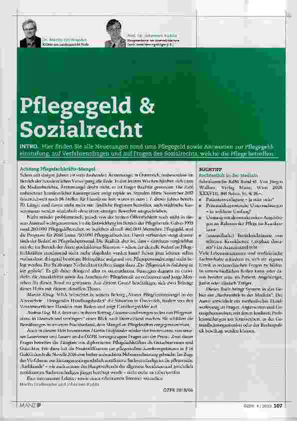 Vorschauseite 1: Pflegegeld & Sozialrecht