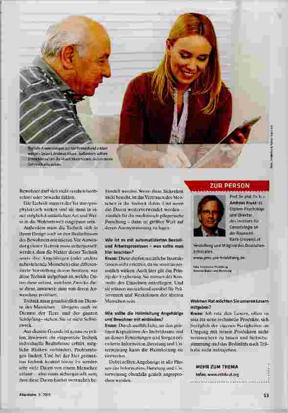 Vorschauseite 2: „Orientieren Sie sich an den Bedürfnissen des Bewohners“