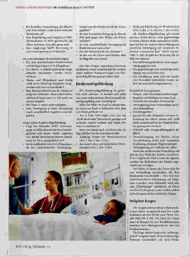 Vorschauseite 3: Kindeswohlgefährdung durch Eltern im Rahmen der Gesundheitssorge?