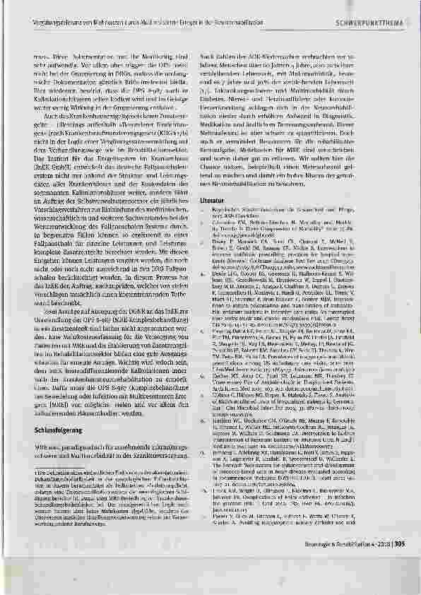 Vorschauseite 5: Vergütungsrelevanz von Mehrkosten durch Multiresistente Erreger in der Neurorehabilitation