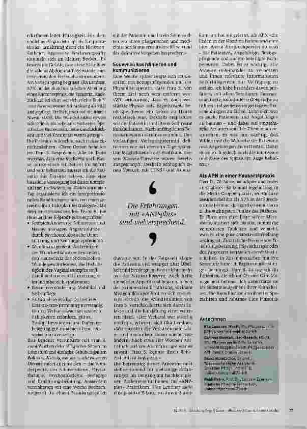 Vorschauseite 2: ANP-plus: «Die Fäden in der Hand halten...»