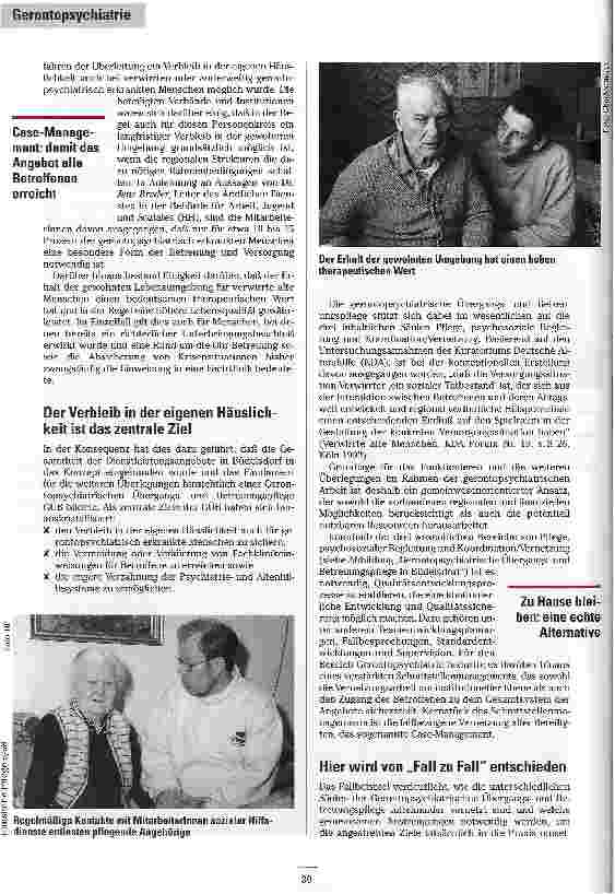 Vorschauseite 3: Vernetzte Strukturen schaffen Ein Modell zur gerontopsychiatrischen Übergangsund Betreuungspflege