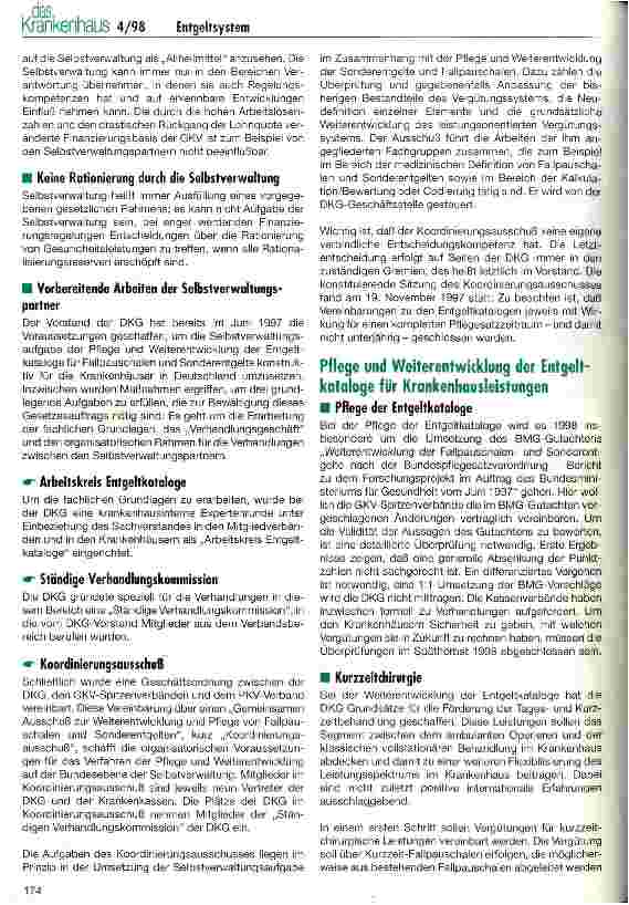 Vorschauseite 2: Überlegungen für die Vergütung der Krankenhausleistungen in der Zukunft