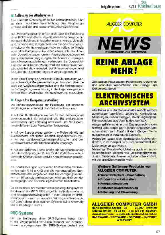 Vorschauseite 5: Überlegungen für die Vergütung der Krankenhausleistungen in der Zukunft