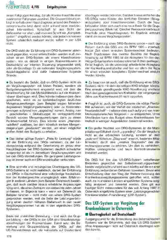 Vorschauseite 6: Überlegungen für die Vergütung der Krankenhausleistungen in der Zukunft