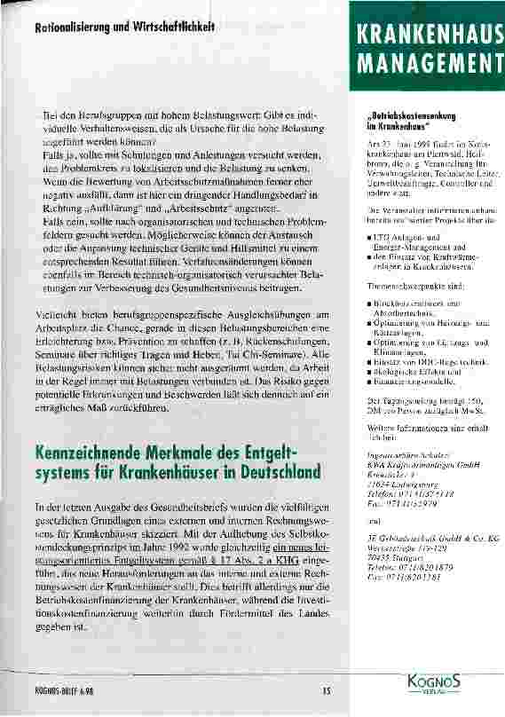 Vorschauseite 1: Kennzeichnende Merkmale des Entgeltsystems für Krankenhäuser in Deutschland
