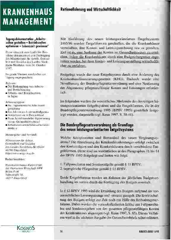 Vorschauseite 2: Kennzeichnende Merkmale des Entgeltsystems für Krankenhäuser in Deutschland