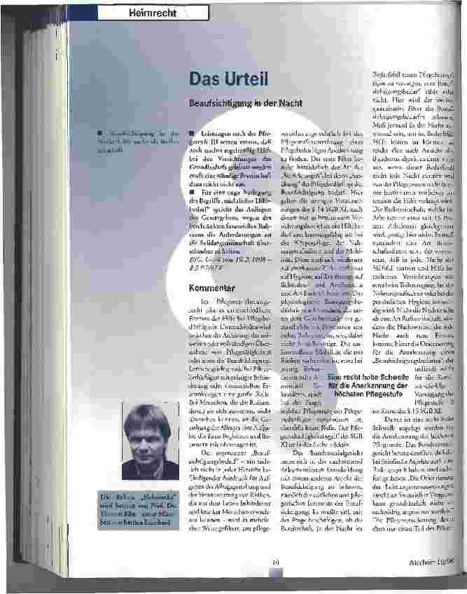 Vorschauseite 1: Beaufsichtigung in der Nacht Das Urteil