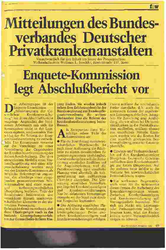 Vorschauseite 1: Enquete-Kommision legt Abschlußbericht vor