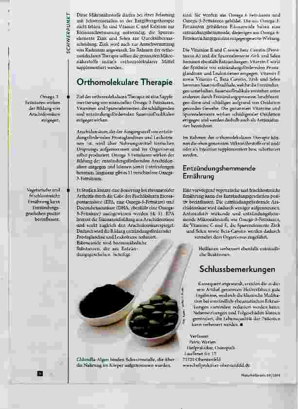 Vorschauseite 3: Komplementäre Therapie bei entzündlich-rheumatischen Erkrankungen