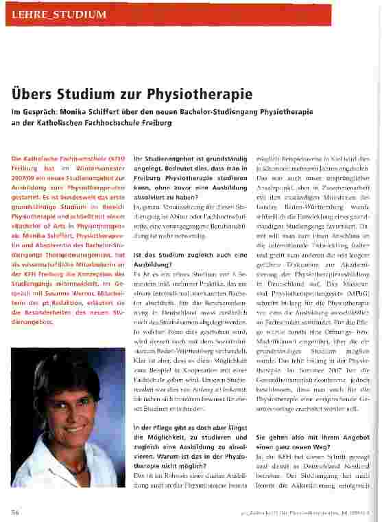 Vorschauseite 1: Übers Studium zur Physiotherapie