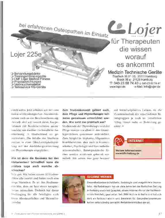 Vorschauseite 2: Übers Studium zur Physiotherapie