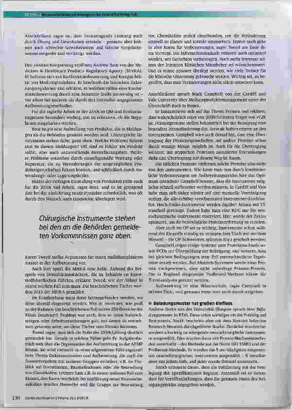 Vorschauseite 3: Wissenschaftlicher Jahreskongress des Central Sterilising Club Cardiff, 16. -17. April 2018