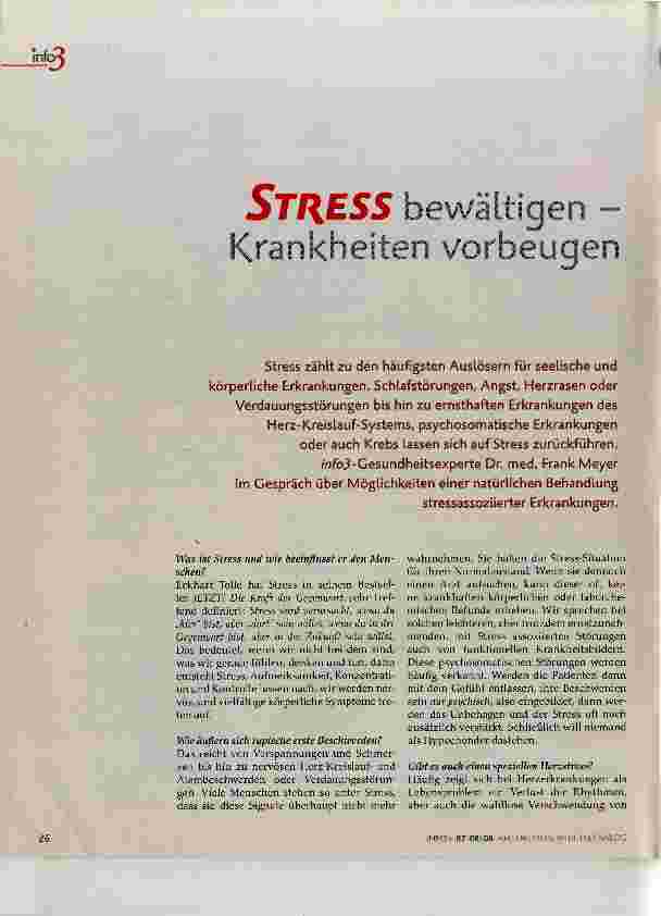 Vorschauseite 1: Stress bewältigen- Krankheiten vorbeugen