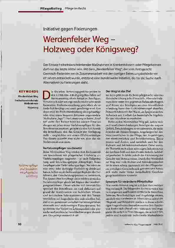 Vorschauseite 1: Werdenfelser Weg Holzweg oder Königsweg?