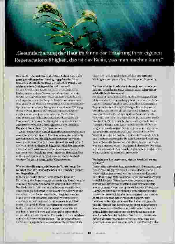 Vorschauseite 3: Kosmetik ist eine Philosophie der Haut