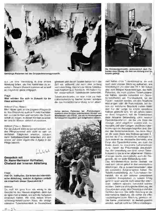 Vorschauseite 4: Die Thorax-chirurgische Spezialklinik Heidelberg-Rohrbach Die Entwicklung der Klinik Gespräch mit Schwestern der Abteilungen