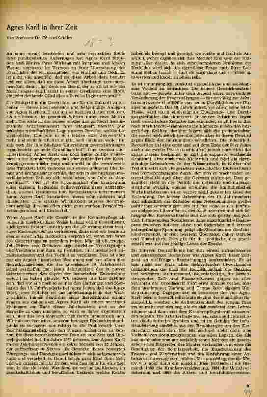 Vorschauseite 1: Agnes Karll in ihrer Zeit