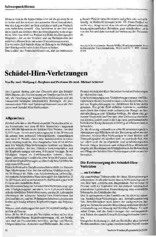 Vorschauseite 3: Neurochirurgische Frührehabilitation Möglichkeiten aus krankengymnastischer Sicht