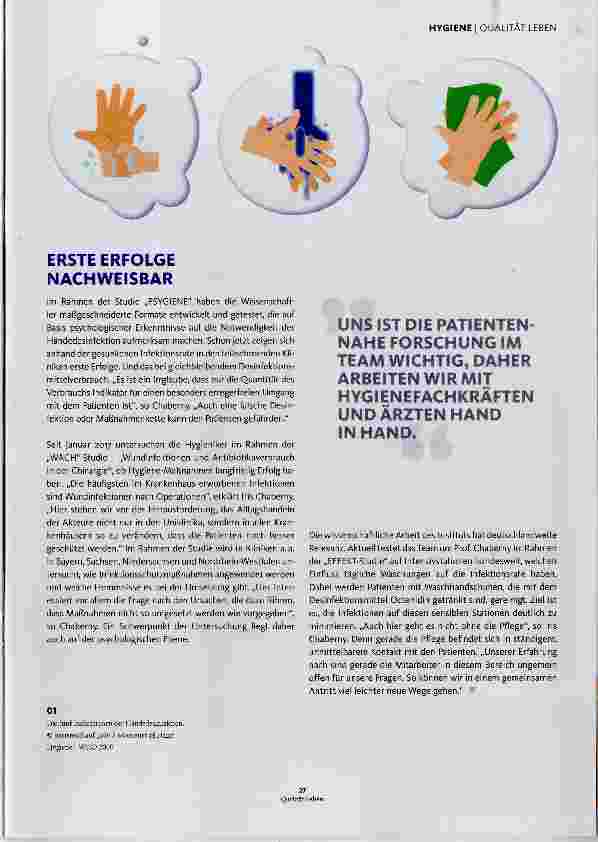 Vorschauseite 3: HYGIENE EIN THEMA FÜR ALLE BERUFSGRUPPEN