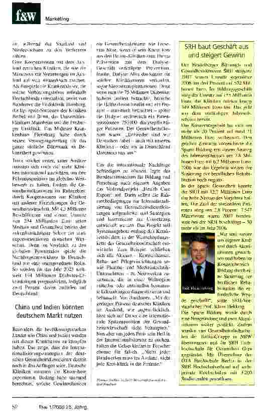 Vorschauseite 3: Die Kliniken müssen sich international aufstellen