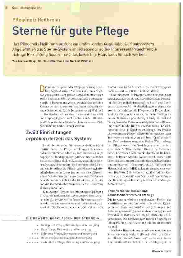 Vorschauseite 1: Sterne für gute Pflege