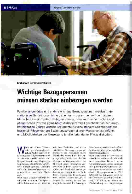 Vorschauseite 1: Wichtige Bezugspersonen müssen stärker einbezogen werden