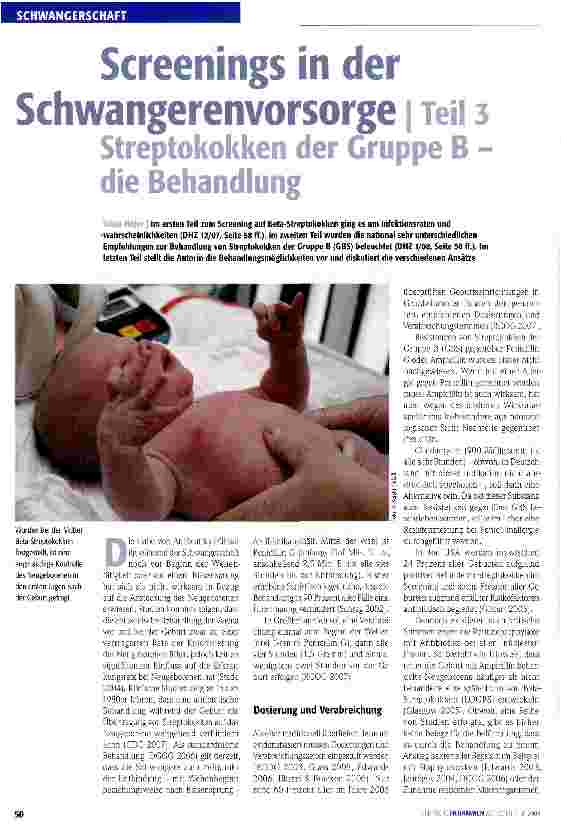 Vorschauseite 1: Screenings in der Schwangerenvorsorge | Teil 3Streptokokken der Gruppe B -die Behandlung