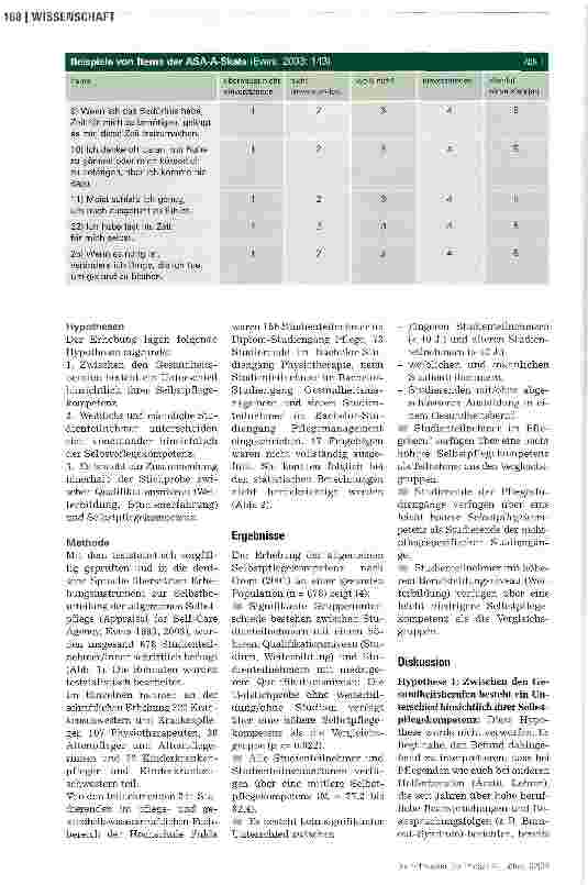 Vorschauseite 3: Pflegende und Physiotherapeuten Wer sorgt besser für sich?