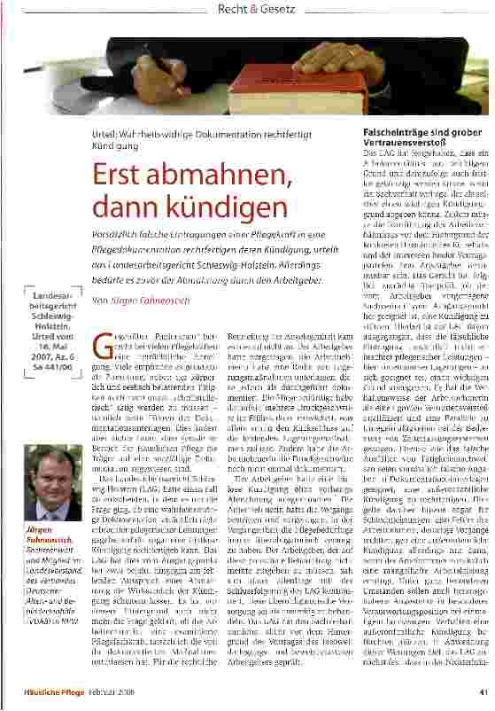 Vorschauseite 1: Erst abmahnen, dann kündigen