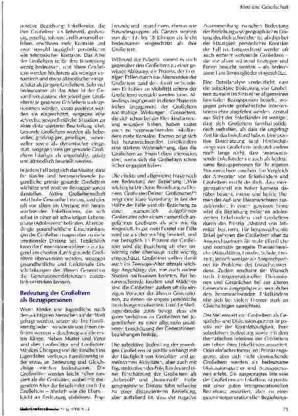 Vorschauseite 2: Beziehungen zwischen heranwachsenden Enkelkindern und ihren Großeltern