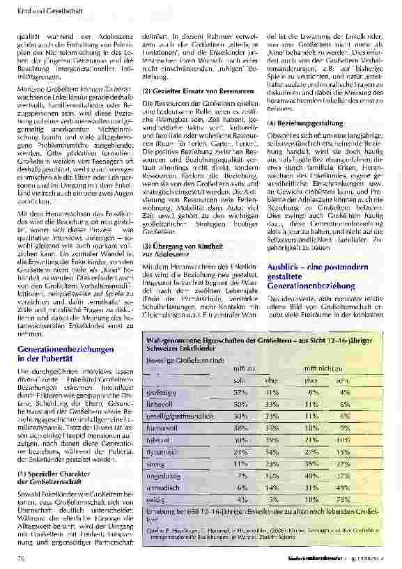 Vorschauseite 3: Beziehungen zwischen heranwachsenden Enkelkindern und ihren Großeltern