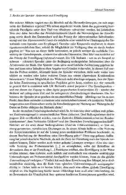 Vorschauseite 4: Rechte oder Pflichten gegenüber dem menschlichen Körper? Normative Fragen im Umgang mit Biobanken